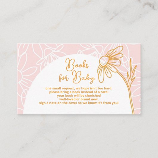 ピンクのデイジーブックリクエストのエンクロージャカード エンクロージャーカード (正面)