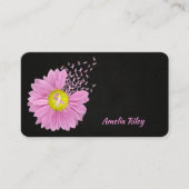 ピンクのデイジーリボン 名刺 (正面)