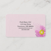 ピンクのデイジーリボン 名刺 (裏面)