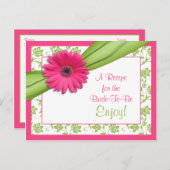 ピンクのデイジーレシピカードが花嫁に ポストカード (正面/裏面)