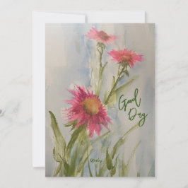 ピンクのデイジー便箋 招待状