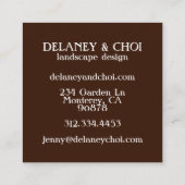 ピンクのデイジー写真ランドスキャッパーガーデンワイルドフラワー スクエア名刺 (裏面)