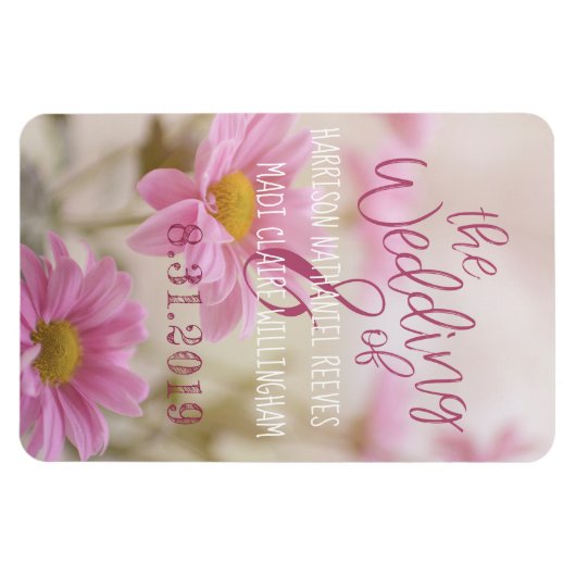 ピンクのデイジー柔軟なマグネットロマンチックな花 マグネット (横)