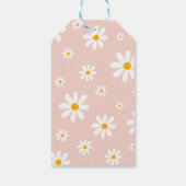 ピンクのデイジー花のベビーで開花女の子の赤ちゃんシャワー ギフトタグ (裏面)