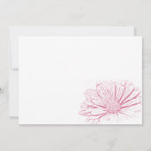 ピンクのデイジー花の効果と結婚式後のブランチ 招待状 (裏面)