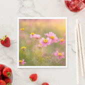 ピンクのデイジー草原 スタンダードランチョンナプキン (インサイチュ)