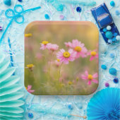 ピンクのデイジー草原 ペーパープレート (パーティー)