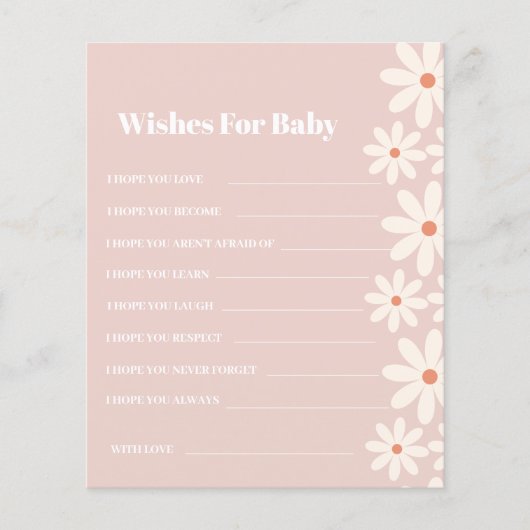 ピンクのデイジー赤ちゃんシャワーの願いベビー (正面)