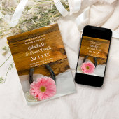 ピンクのデイジー馬蹄舎の結婚式の日付を保存 招待状