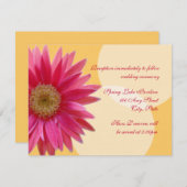 ピンクのデイジー ウェディング 招待状 (正面/裏面)