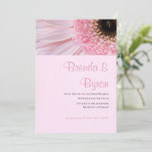 ピンクのデイジー ウェディング 招待状 (スタンド正面)