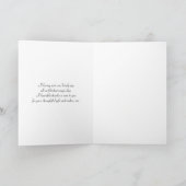 ピンクのデイジー ブラック ホワイト フラワーの結婚式 お礼のカード サンキューカード (内部)