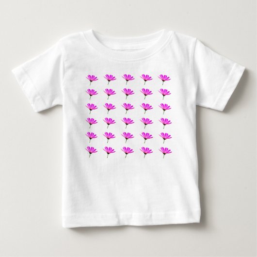 ピンクのデイジー ベビーTシャツ (正面)