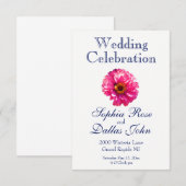 ピンクのデイジー 招待状 (正面/裏面)