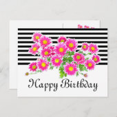 ピンクのデイジー/星状体の花束 + あなたのアイディア ポストカード (正面/裏面)