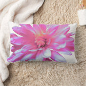 ピンクのデイジー、《植物》百日草、ひまわり ランバークッション (ブランケット)