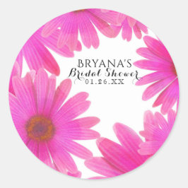 ピンクのデイジー 花のデイジー 春のパーティー ファーバー ラウンドシール