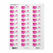 ピンクのデイジー 花柄 デイジー ラスティック パーティー 招待状 ラベル (フルシート)