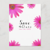 ピンクのデイジー 花 デイジー エレガント お知らせ 保存 案内ポストカード (正面)