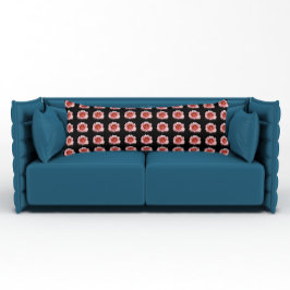 ピンクのデイリリー花の模様(黒) ボディピロー