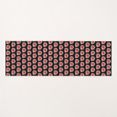 ピンクのデイリリー花の模様(黒) ヨガマット (正面(横))