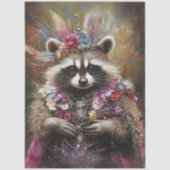 ピンクのデコパージュ・ロイヤル・アライグマ姫 薄葉紙 (正面)