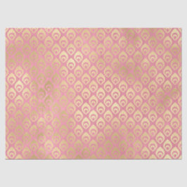 ピンクのデコページ上の小さな金ゴールド抽象芸術液滴 薄葉紙