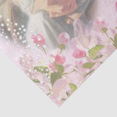 ピンクのデコペー縁どジに花を付けた2つの天使 薄葉紙 (詳細)