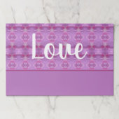 ピンクのデザインのランチマット ペーパーパッド (正面)