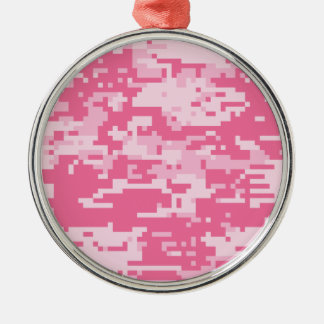 ピンクのデジタルACU Camoflageパターン メタルオーナメント