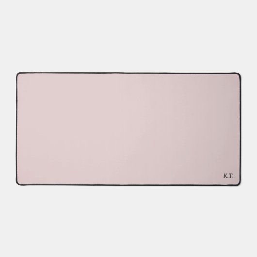 ピンクのデスクマットとモノグラムカスタムイニシャル デスクマット (正面)