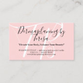 ピンクのデマプラニングアフターケアのポストの指示 名刺 (正面)