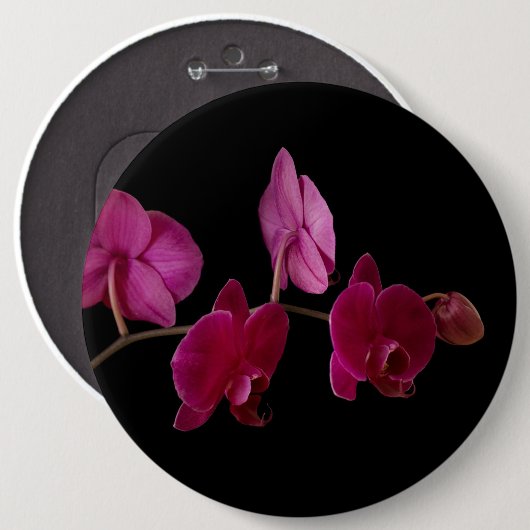 ピンクのデンドロビウムの蘭-カスタマイズ花 缶バッジ (正面&裏面)
