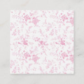 ピンクのトイルヴィンテージフローラ正方形エンクロージャカード エンクロージャーカード (裏面)