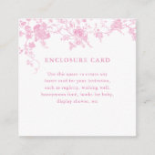 ピンクのトイルヴィンテージフローラ正方形エンクロージャカード エンクロージャーカード (正面)
