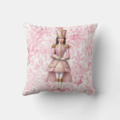 ピンクのトイル女性クリスマスナツクラッカー クッション (裏面)