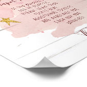 ピンクのトゥインクルリトルスター金ゴールドおむつラッフルサイン ポスター (角)