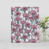 ピンクのトウモロコシの花、白い上に野生の花 (スタンド正面)