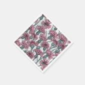 ピンクのトウモロコシの花、白い上に野生の花 スタンダードカクテルナプキン (角)