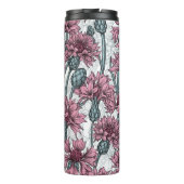 ピンクのトウモロコシの花、白い上に野生の花 タンブラー (裏面)