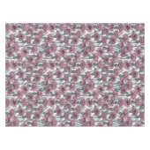 ピンクのトウモロコシの花、白い上に野生の花 テーブルクロス (正面(横))