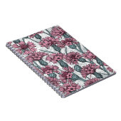 ピンクのトウモロコシの花、白い上に野生の花 ノートブック (右側)