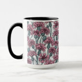 ピンクのトウモロコシの花、白い上に野生の花 マグカップ (左)