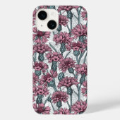 ピンクのトウモロコシの花、白い上に野生の花 Case-Mate iPhoneケース (裏面)