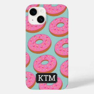 ピンクのトッピング付き漫画のドーナツカスタム円 Case-Mate iPhone 14ケース