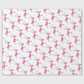 ピンクのトナカイの覆い ラッピングペーパー (フラット)