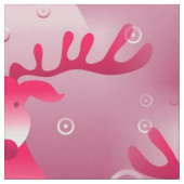 ピンクのトナカイ生地 ファブリック (クローズアップ)