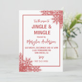 ピンクのトナカイ&クリスマスツリーカスタムモノグラム 招待状 (スタンド正面)