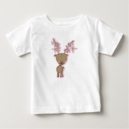 ピンクのトナカイTシャツ ベビーTシャツ