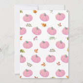 ピンクのトラクターとパンプキンの誕生日ハーベストパーティー 招待状 (裏面)